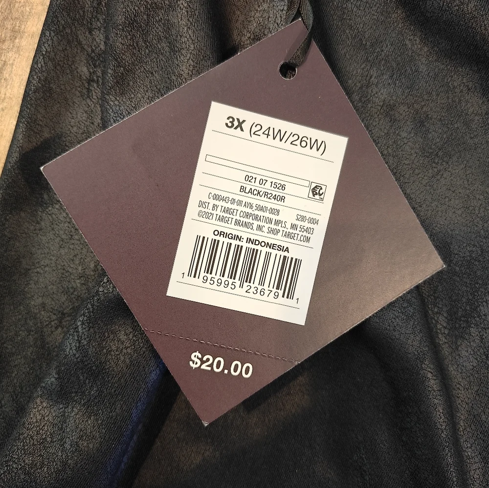 🤍❗NWT Ava & Viv Faux Leather Marble Leggings Size 3X 24W/26W - Picture 2 of 7